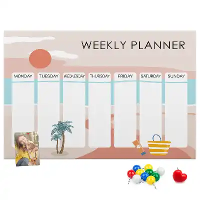 Weekly planner cork memo board