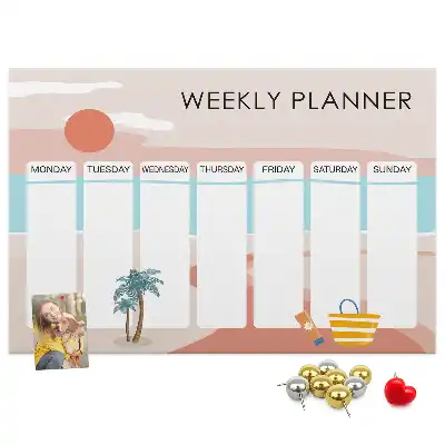 Weekly planner cork memo board