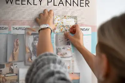 Weekly planner cork memo board