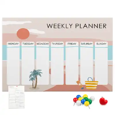 Weekly planner cork memo board