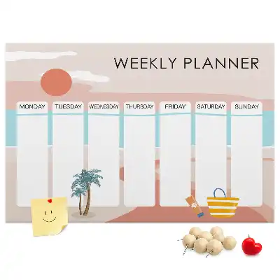 Weekly planner cork memo board