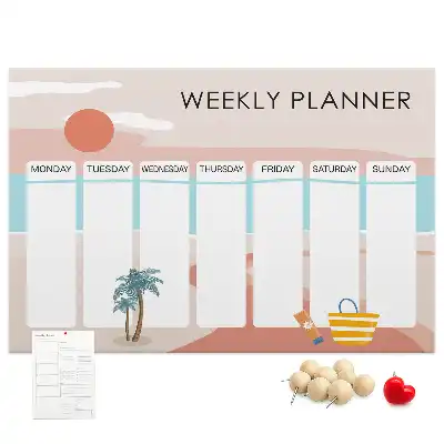 Weekly planner cork memo board
