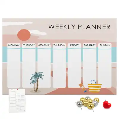 Weekly planner cork memo board