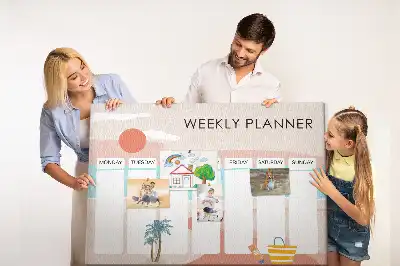 Weekly planner cork memo board