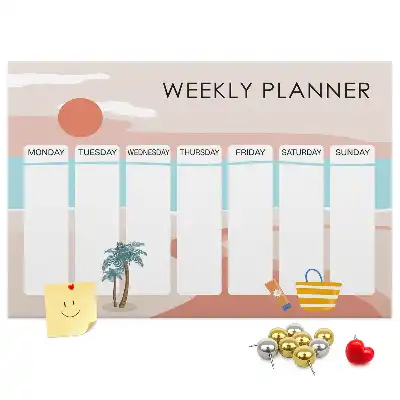 Weekly planner cork memo board