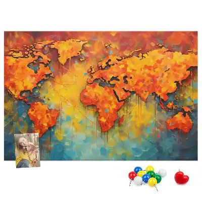 Decorative World Map Printed Cork Memo Board