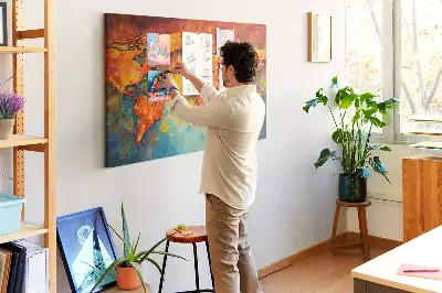 Decorative World Map Printed Cork Memo Board