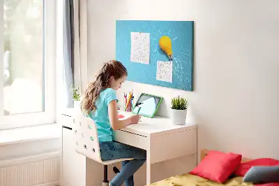 Cork memo board with light bulb drawing