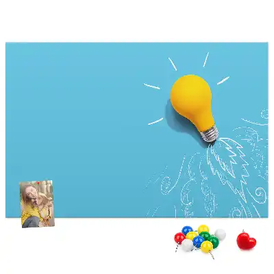 Cork memo board Light bulb drawing