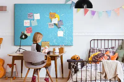 Cork memo board Light bulb drawing