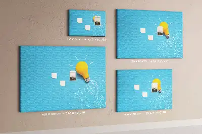 Cork memo board with light bulb drawing