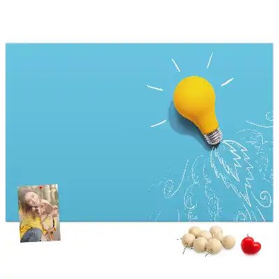 Cork memo board Light bulb drawing