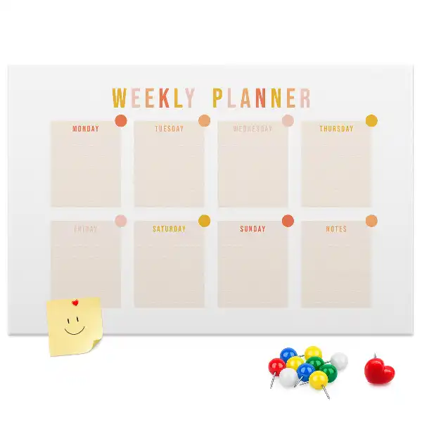 Weekly Planner Printed Cork Board