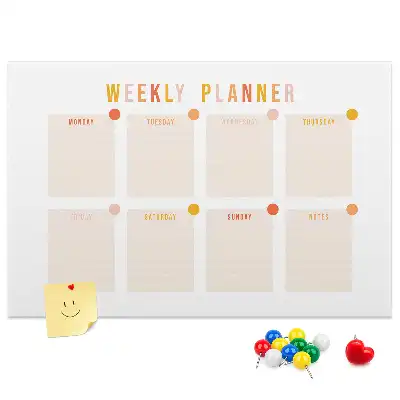Weekly Planner Printed Cork Board