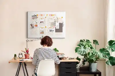 Weekly Planner Printed Cork Board