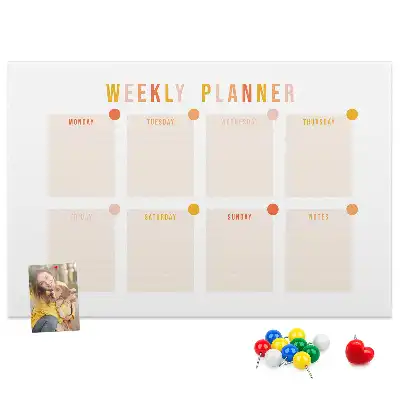Weekly Planner Printed Cork Board