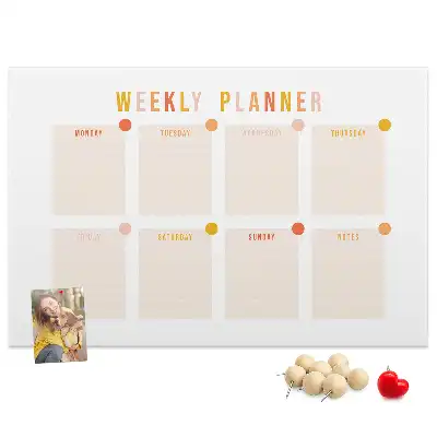 Weekly Planner Printed Cork Board