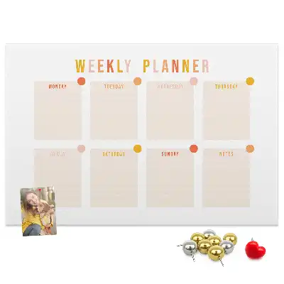Weekly Planner Printed Cork Board