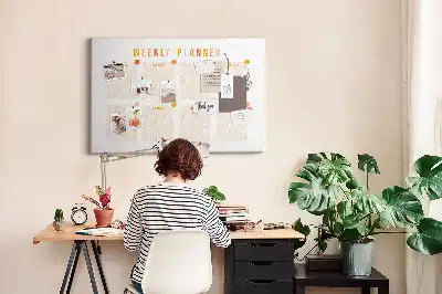 Weekly Planner Printed Cork Board