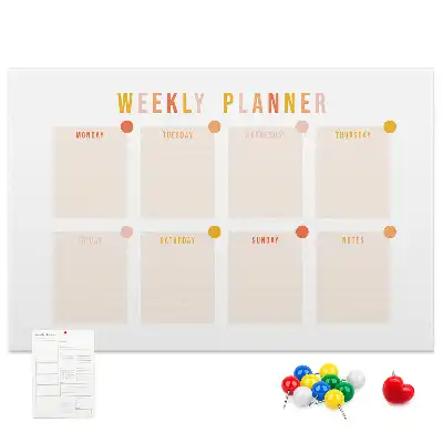 Weekly Planner Printed Cork Board