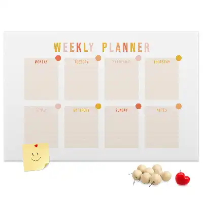 Weekly Planner Printed Cork Board