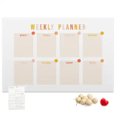 Weekly Planner Printed Cork Board