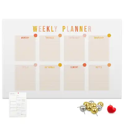 Weekly Planner Printed Cork Board