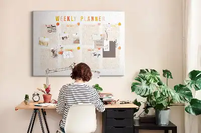 Weekly Planner Printed Cork Board