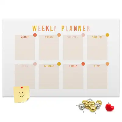 Weekly Planner Printed Cork Board