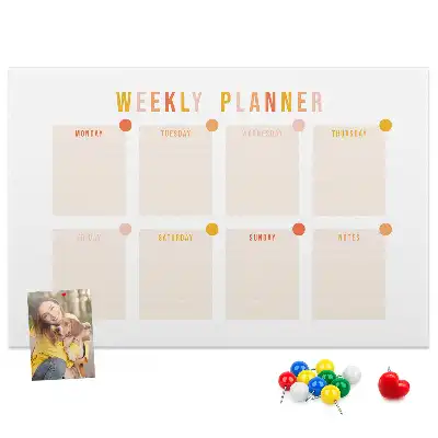 Weekly Planner Printed Cork Board