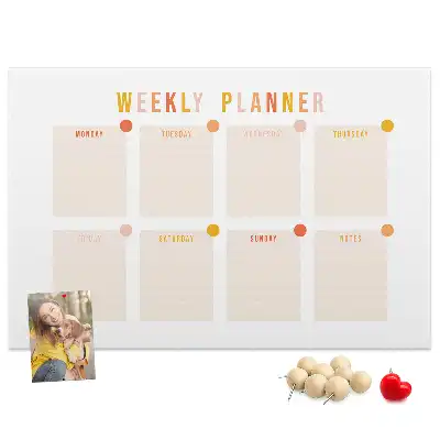 Weekly Planner Printed Cork Board