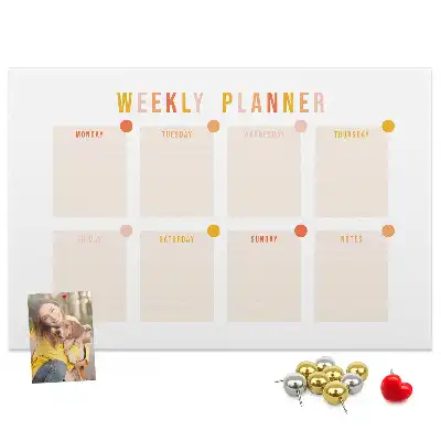 Weekly Planner Printed Cork Board