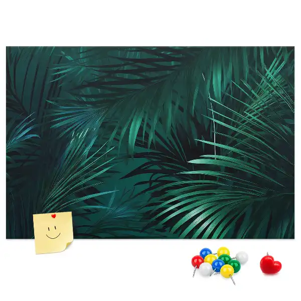 Printed Cork Memo Board Tropical leaves