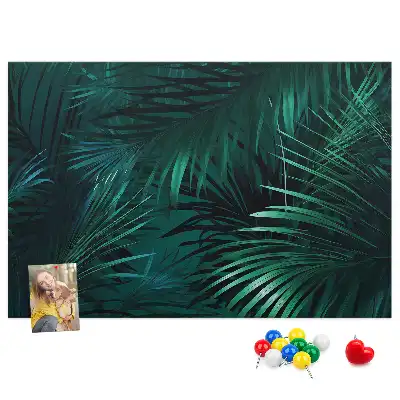 Printed Cork Memo Board Tropical leaves
