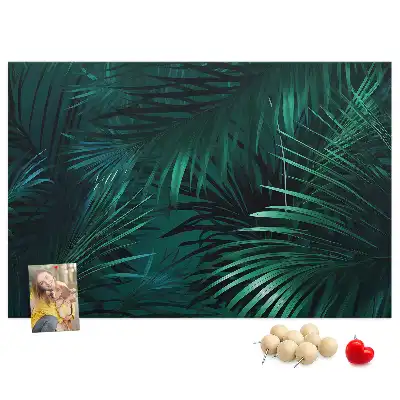 Printed Cork Memo Board Tropical leaves