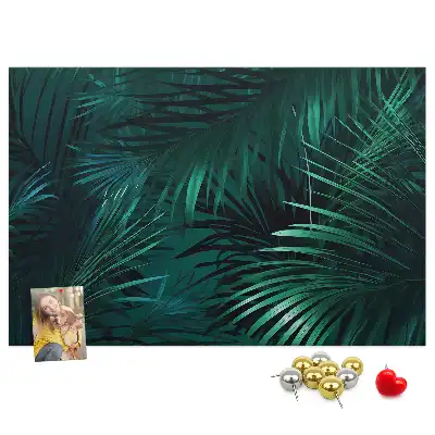 Printed Cork Memo Board Tropical leaves