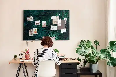 Printed Cork Memo Board Tropical leaves