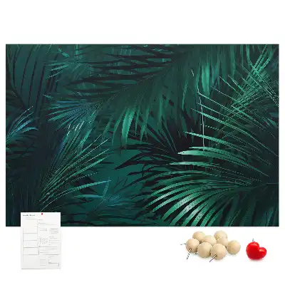 Printed Cork Memo Board Tropical leaves
