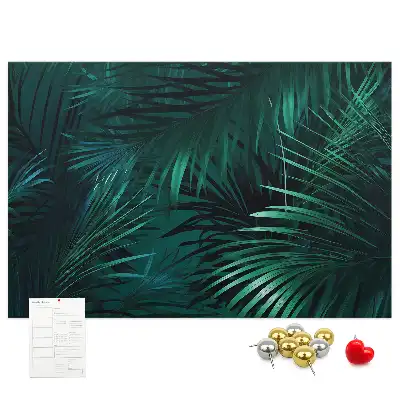 Printed Cork Memo Board Tropical leaves