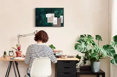 Printed Cork Memo Board Tropical leaves