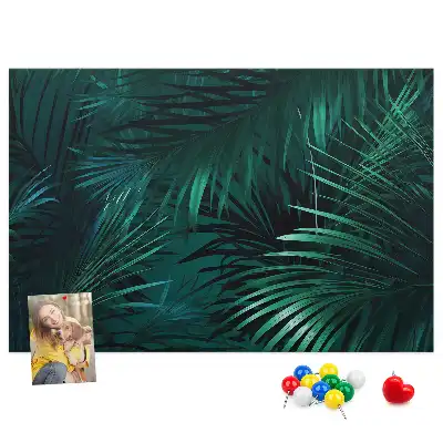 Printed Cork Memo Board Tropical leaves