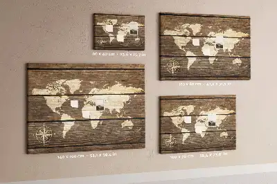 World Map Cork Memo Board