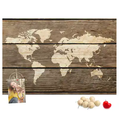 World Map Cork Memo Board