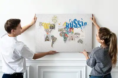 Printed Cork World Map Memo Board