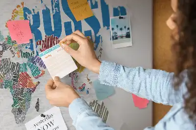 Printed Cork World Map Memo Board