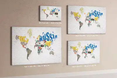 Printed Cork World Map Memo Board