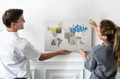 Printed Cork World Map Memo Board