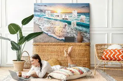 Beach and sea sand cork memo board