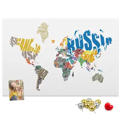 Printed Cork Board With a World Map Design
