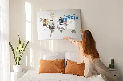 Printed Cork Board With a World Map Design